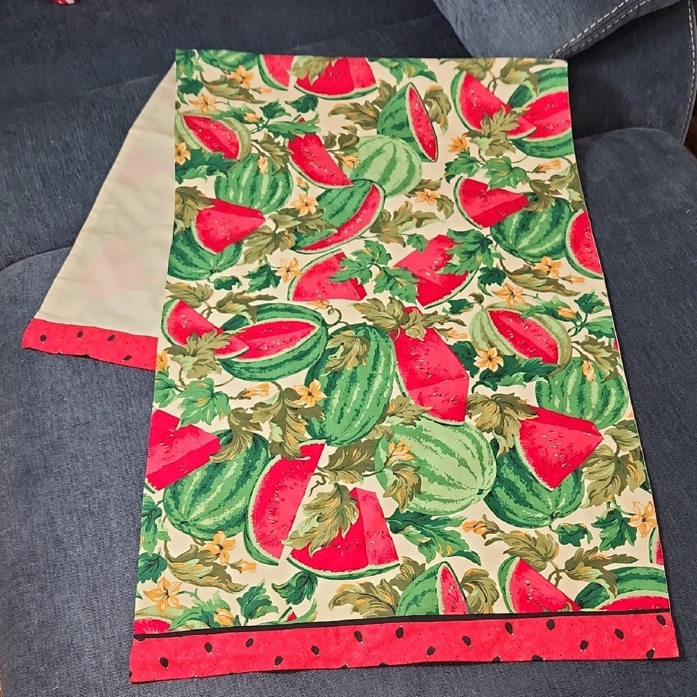 Watermelon Print Table Cotton Runner 18" X 50" handmade